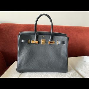 Brand new birkin 35 bleu nior clemence